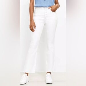 Loft High Rise Frayed Kick Crop Size 30